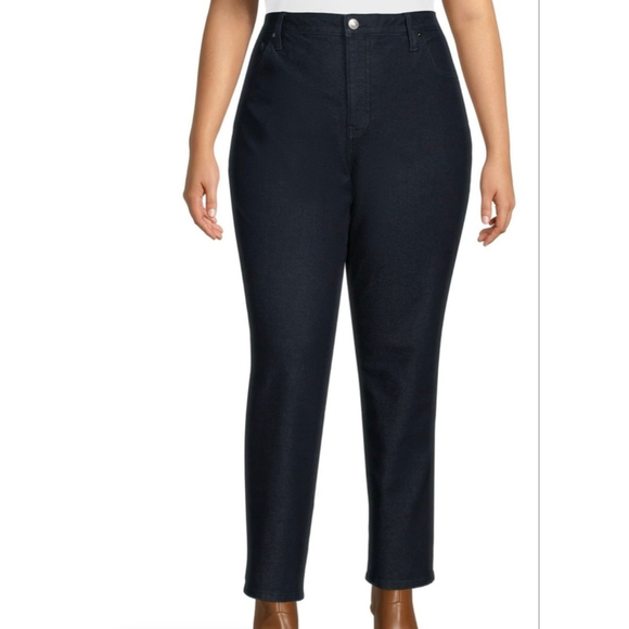 NWT DARK DENIM HIGH RISE JEANS-Size 18 Petitie - Picture 8 of 10